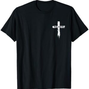 Christian Cross Religious Believe Graphic T-Shirt - Unisex-Adults, Unisex-Kids, Girls - Black - Short Sleeve - Small - Modern - Graphic T-Shirt : Clothing, Shoes & Jewelry